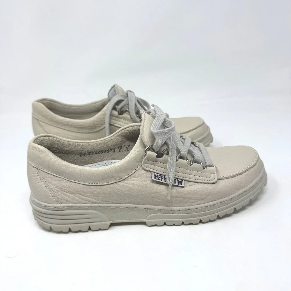 Mephisto Trampolins Air-Relax Beige Leather Walking Shoes Womens 8 US 5.5 EUR